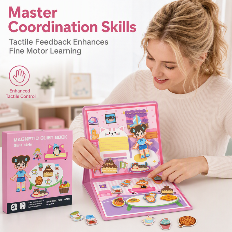 Libro Magnetico Pieghevole per Bambini con Puzzle a Scene - Giocattolo Educativo per Maschi e Femmine
