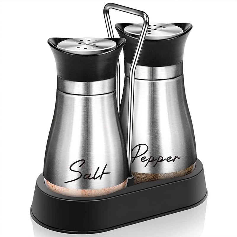🐧🧂 Set Saliera e Pepiera Design Pinguino – Acciaio Inox 304 + Vetro, 15,5×16cm, Coperchio Dosatore di Precisione, Caddy Incluso – 8 Colori 🧂✨