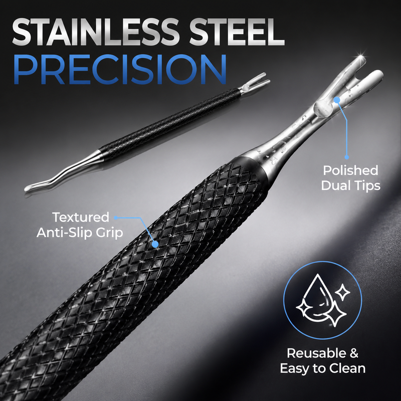 🥳2026 SUPER VENDUTO🥳💞50K+ VENDUTI! 🦶🔧 50% DI SCONTO! Strumento Doppio per Unghie Incarnite – Punta sollevatrice curva + pulitore del solco, acciaio inox antiruggine. Impugnatura antiscivolo – cura professionale dei piedi a casa! 🛡️✨