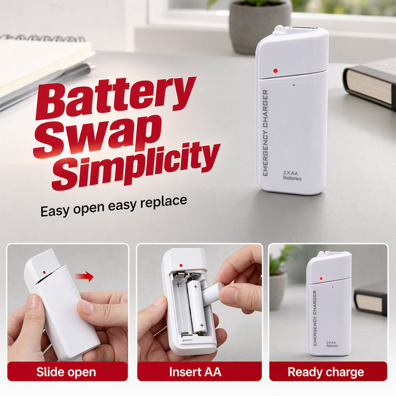 🔋⚡ Power bank di emergenza portatile a batterie AA – Con torcia LED integrata, sempre pronto all'uso! 💡🆘