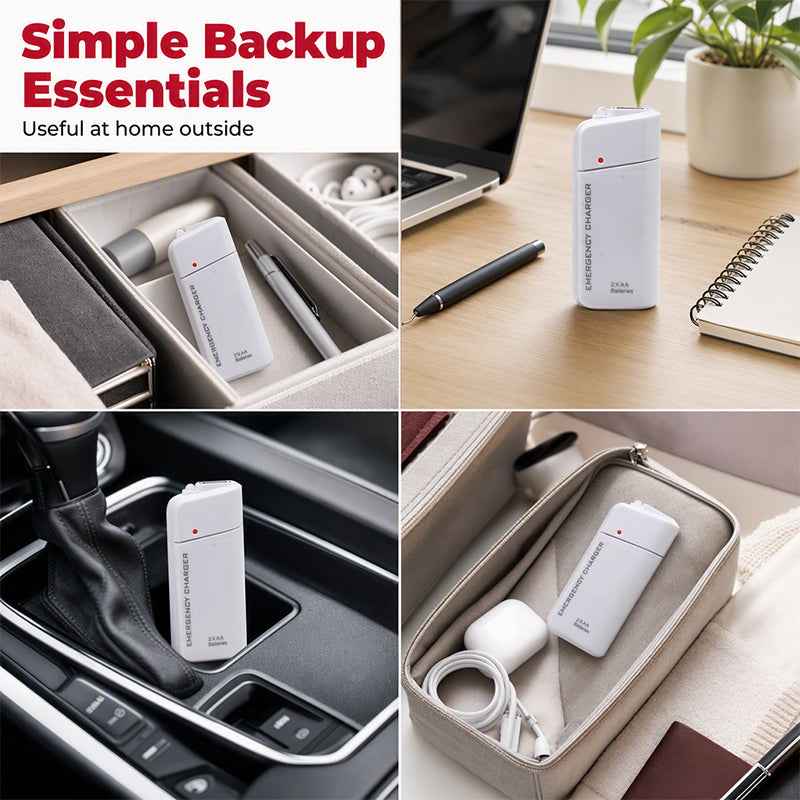 🔋⚡ Power bank di emergenza portatile a batterie AA – Con torcia LED integrata, sempre pronto all'uso! 💡🆘