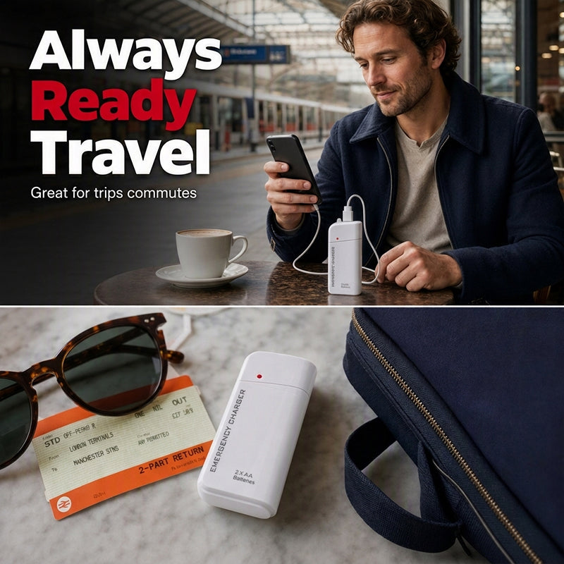 🔋⚡ Power bank di emergenza portatile a batterie AA – Con torcia LED integrata, sempre pronto all'uso! 💡🆘