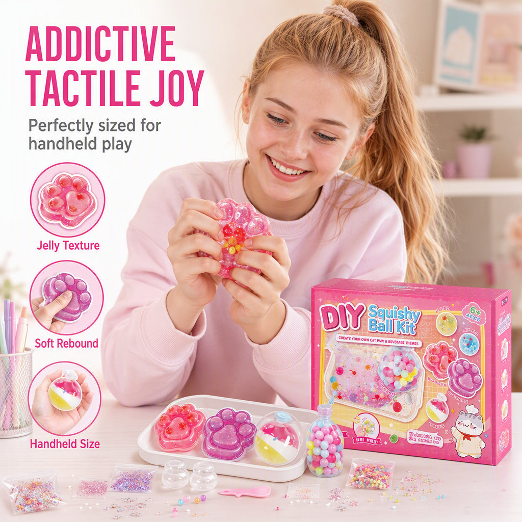 🐱 🧊 Kit fai-da-te squishy ghiaccio fritto – Design artiglio di gatto, divertente e creativo – Perfetto per il gioco sensoriale e l'antistress per bambini ✨