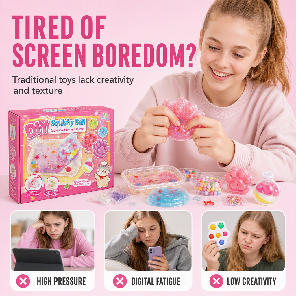 🐱 🧊 Kit fai-da-te squishy ghiaccio fritto – Design artiglio di gatto, divertente e creativo – Perfetto per il gioco sensoriale e l'antistress per bambini ✨