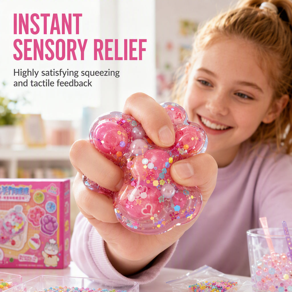 🐱 🧊 Kit fai-da-te squishy ghiaccio fritto – Design artiglio di gatto, divertente e creativo – Perfetto per il gioco sensoriale e l'antistress per bambini ✨