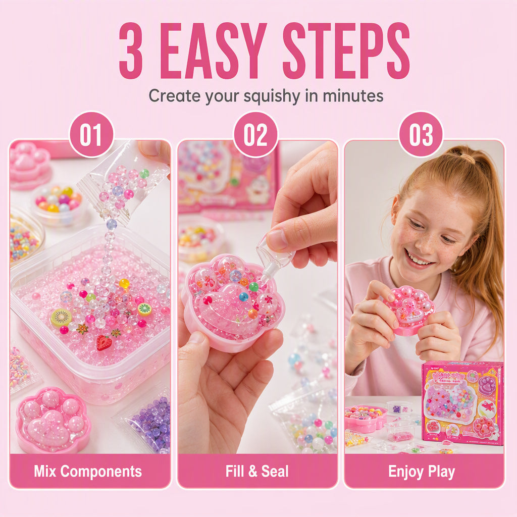 🐱 🧊 Kit fai-da-te squishy ghiaccio fritto – Design artiglio di gatto, divertente e creativo – Perfetto per il gioco sensoriale e l'antistress per bambini ✨