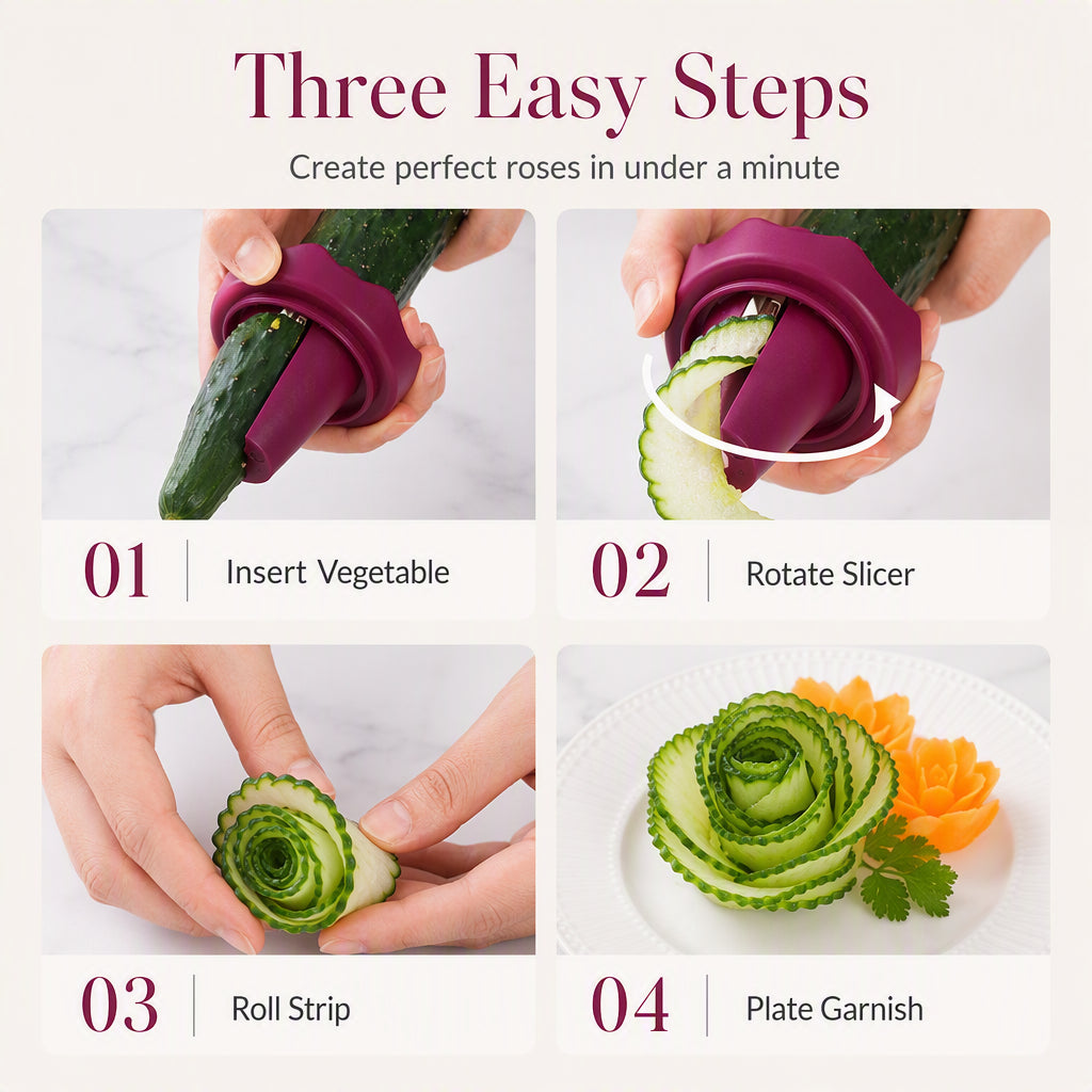 🥕✨ Spiralizzatore e Arricciatore Manuale per Verdure – Intaglio a Rosa | Trasforma le Carote in Rose da Ristorante in 60 Secondi! 🌹🍽️