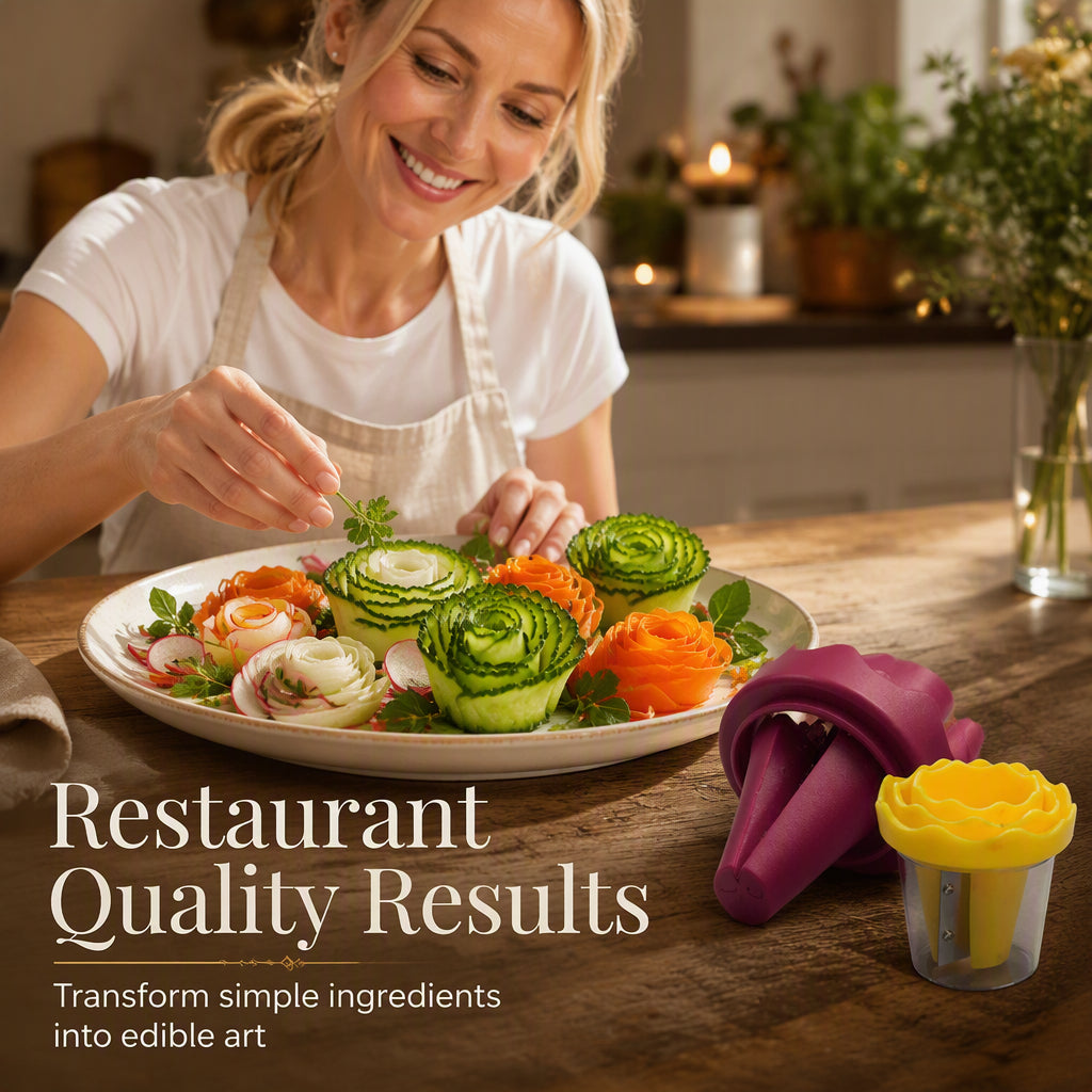 🥕✨ Spiralizzatore e Arricciatore Manuale per Verdure – Intaglio a Rosa | Trasforma le Carote in Rose da Ristorante in 60 Secondi! 🌹🍽️