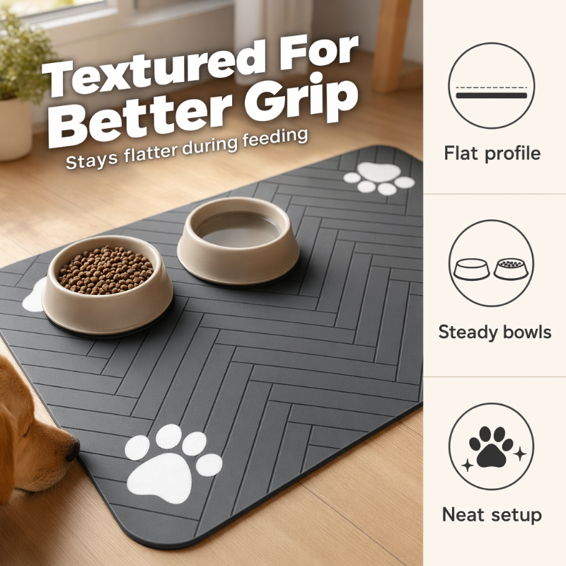 🐾Tappetino per Ciotole in Diatomea per Cani & Gatti – Antiscivolo, Assorbente, Facile da Pulire, 4 Misure (20x30-50x60cm), 17 Design – Protegge il Pavimento da Schizzi & Briciole 🍽️💧