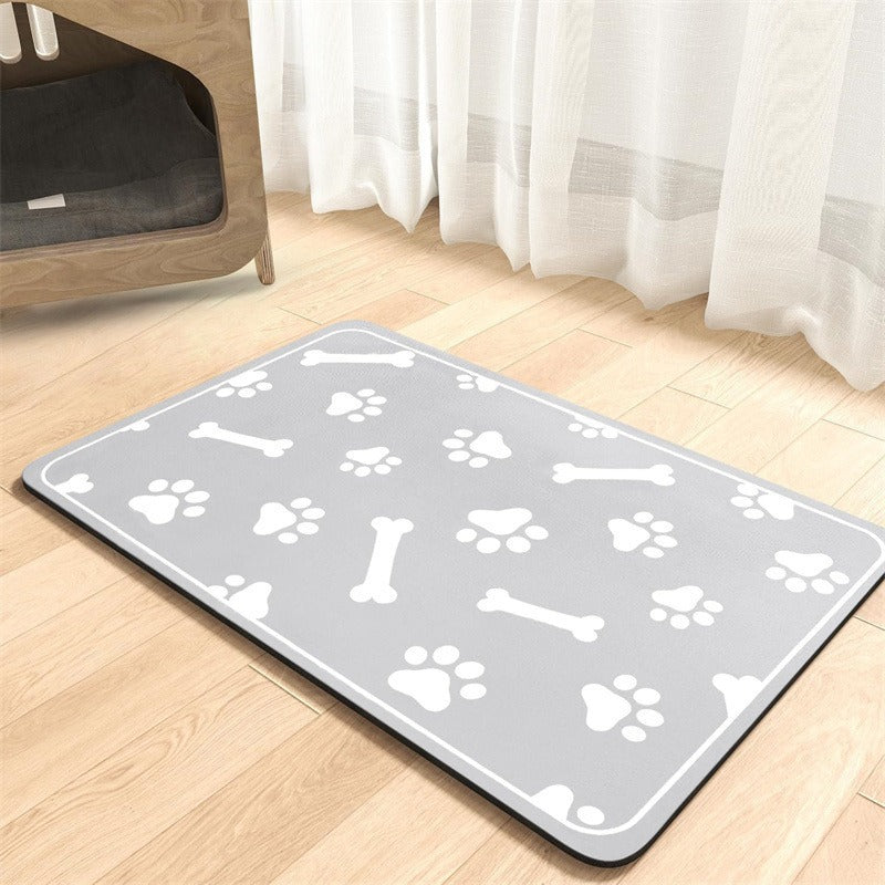 🐾Tappetino per Ciotole in Diatomea per Cani & Gatti – Antiscivolo, Assorbente, Facile da Pulire, 4 Misure (20x30-50x60cm), 17 Design – Protegge il Pavimento da Schizzi & Briciole 🍽️💧