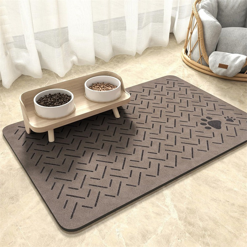 🐾Tappetino per Ciotole in Diatomea per Cani & Gatti – Antiscivolo, Assorbente, Facile da Pulire, 4 Misure (20x30-50x60cm), 17 Design – Protegge il Pavimento da Schizzi & Briciole 🍽️💧