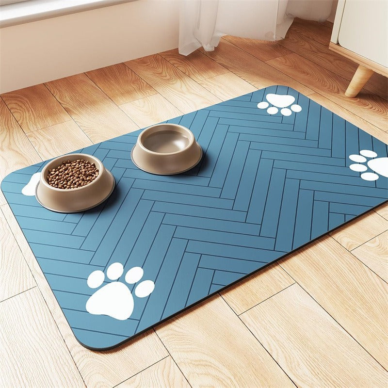 🐾Tappetino per Ciotole in Diatomea per Cani & Gatti – Antiscivolo, Assorbente, Facile da Pulire, 4 Misure (20x30-50x60cm), 17 Design – Protegge il Pavimento da Schizzi & Briciole 🍽️💧