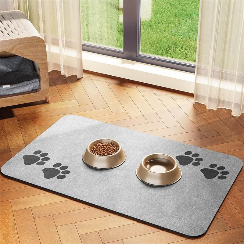 🐾Tappetino per Ciotole in Diatomea per Cani & Gatti – Antiscivolo, Assorbente, Facile da Pulire, 4 Misure (20x30-50x60cm), 17 Design – Protegge il Pavimento da Schizzi & Briciole 🍽️💧