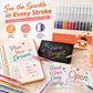 🎨 Set Penne Glitter a Asciugatura Rapida – Per Biglietti, Planner e Scrapbook | Inchiostro Brillante su Carta Chiara e Scura ✨