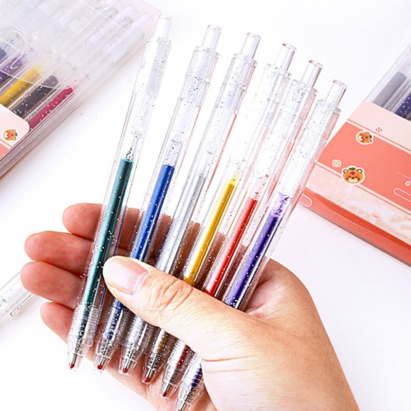🎨 Set Penne Glitter a Asciugatura Rapida – Per Biglietti, Planner e Scrapbook | Inchiostro Brillante su Carta Chiara e Scura ✨