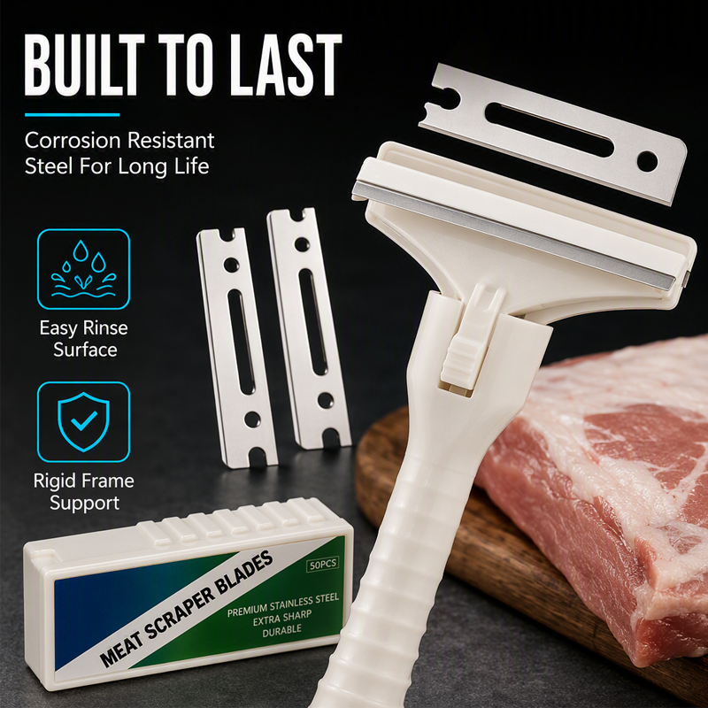 🥩🔥 50% DI SCONTO! Raschietto per carne in acciaio inox – Utensile pratico per rimuovere grasso e fasce da manzo e maiale 🔪✨