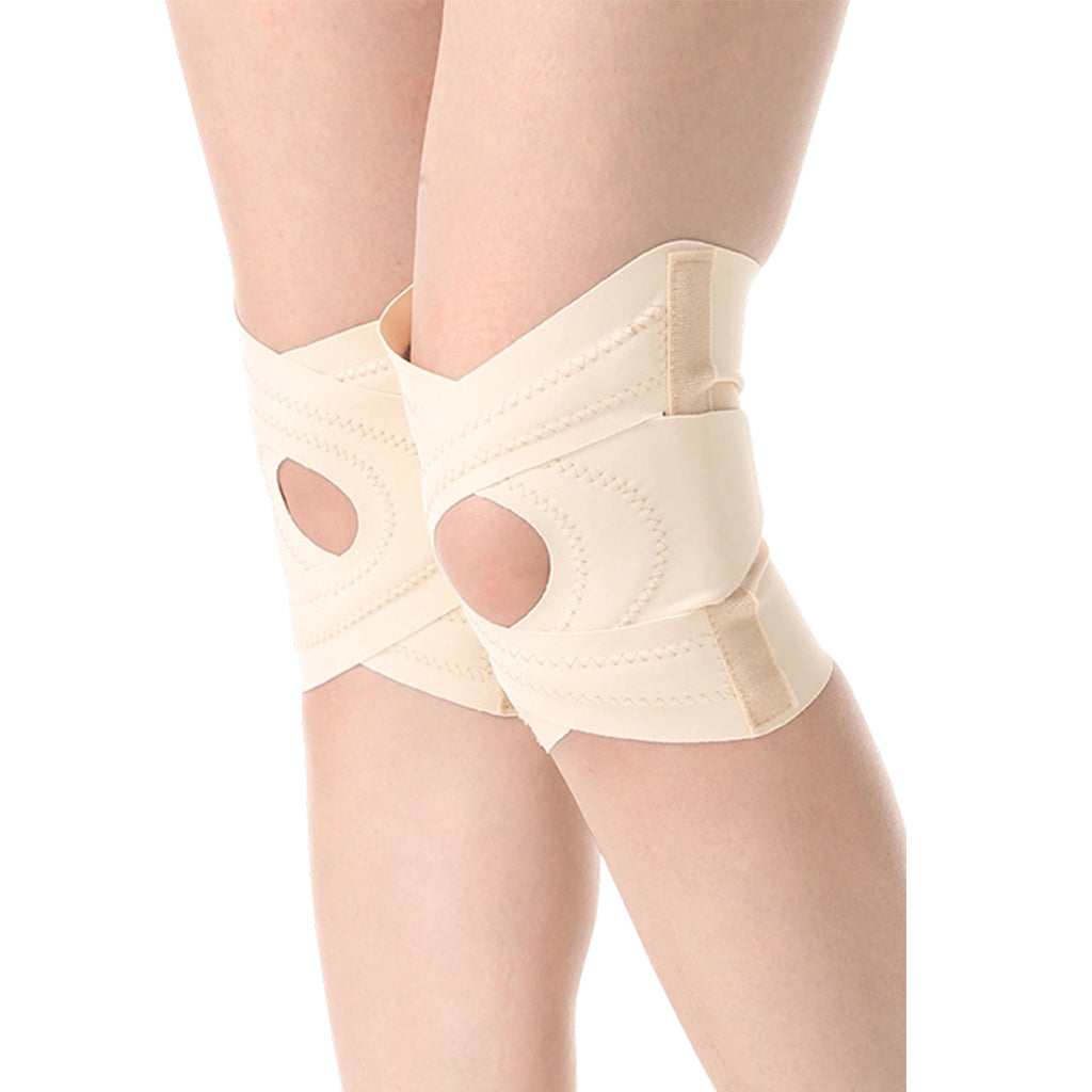 🦵✨ Ginocchiera Traspirante con Cinghie Incrociate – 4 Supporti a Molla, Compressione, Design a V, Taglia S/M/L