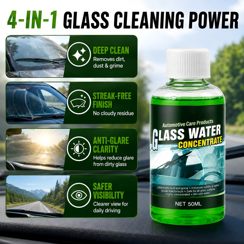🔥50% DI SCONTO! Concentrato per Vetri Auto – Diluisci e Versa! Visibilità Senza Aloni, Elimina Insetti e Sporco Stradale! 🚗✨