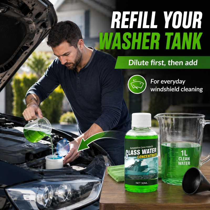 🔥50% DI SCONTO! Concentrato per Vetri Auto – Diluisci e Versa! Visibilità Senza Aloni, Elimina Insetti e Sporco Stradale! 🚗✨