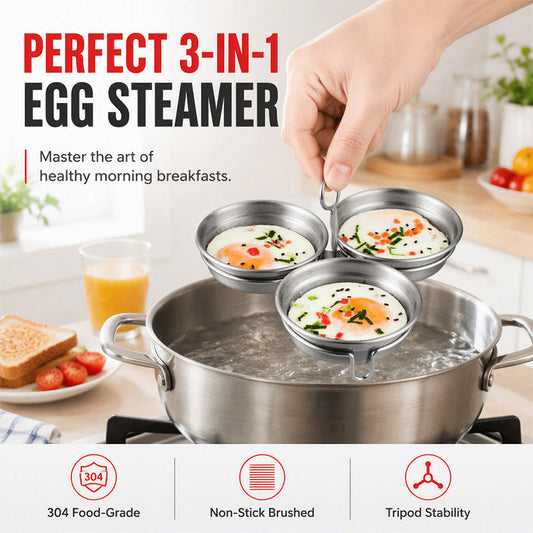 📢📢 50% SCONTO!! ⏰🍳 Stampo 3-in-1 per uova in camicia in acciaio inossidabile