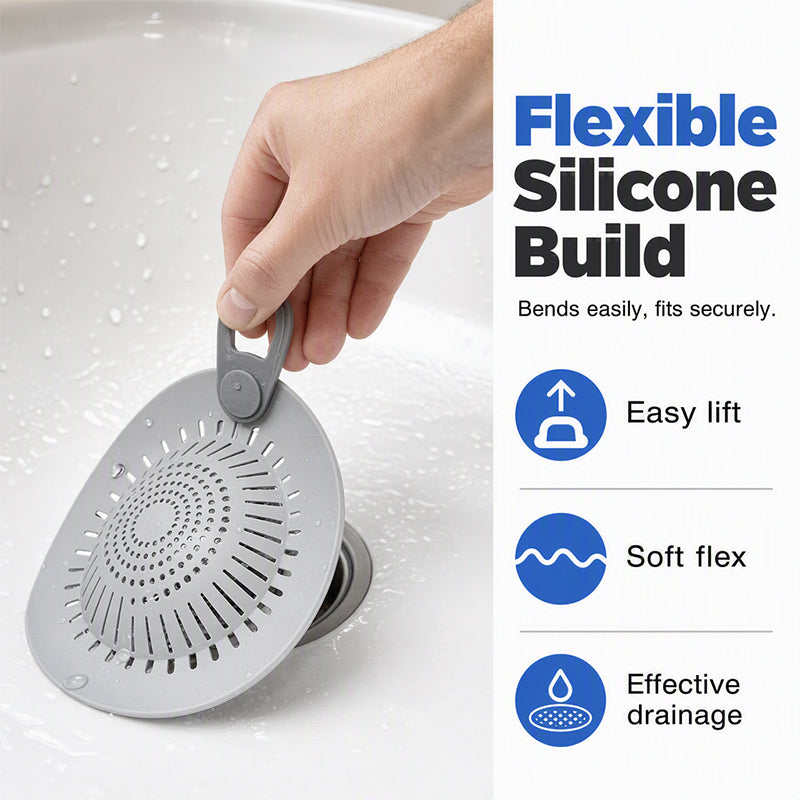 🚿🧴 Tappo per Scarico in Silicone con Raccolta Capelli – Antintasamento per Bagno e Cucina! 🛁✨