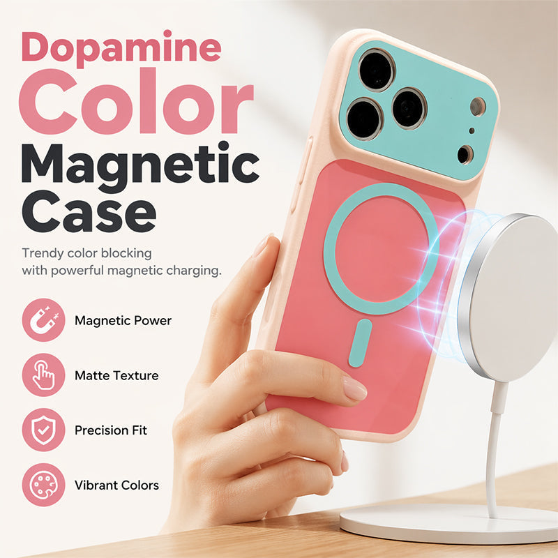 📱✨ Custodia per telefono Magnetic Dopamine – custodia protettiva opaca e colorata per uno stile quotidiano
