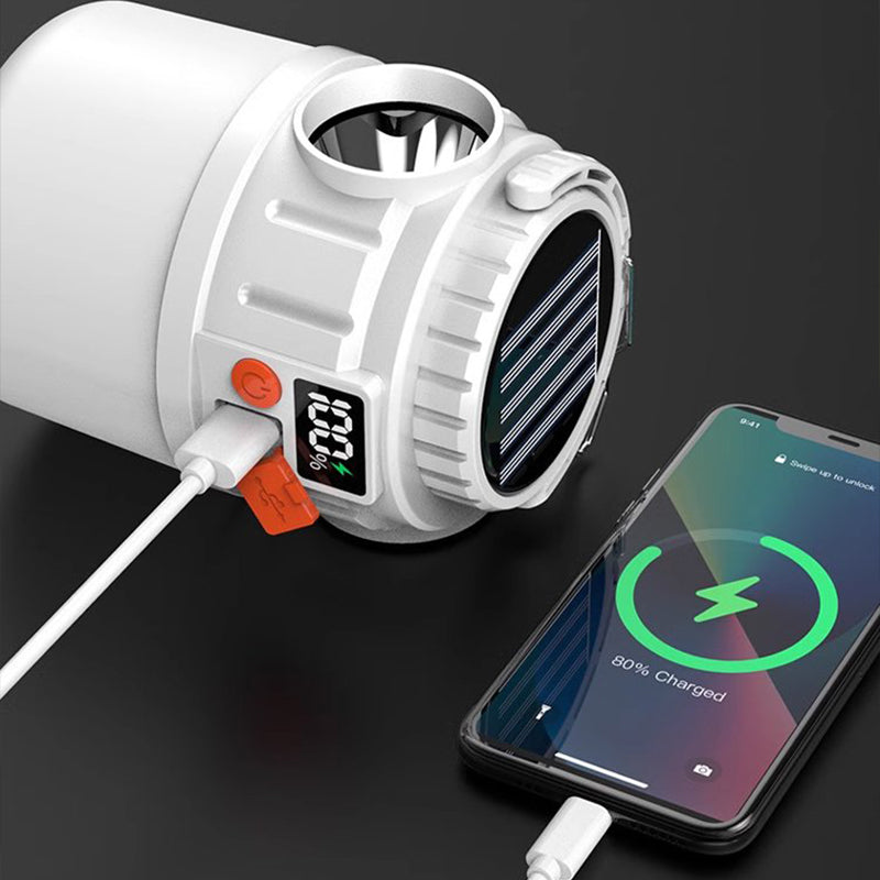 🏕️ Lanterna da campeggio solare con display digitale della batteria