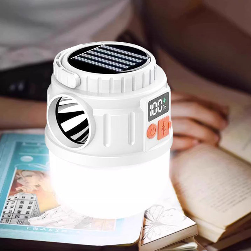 🏕️ Lanterna da campeggio solare con display digitale della batteria