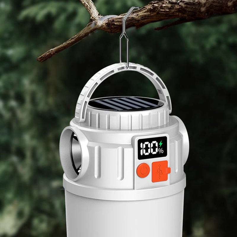 🏕️ Lanterna da campeggio solare con display digitale della batteria