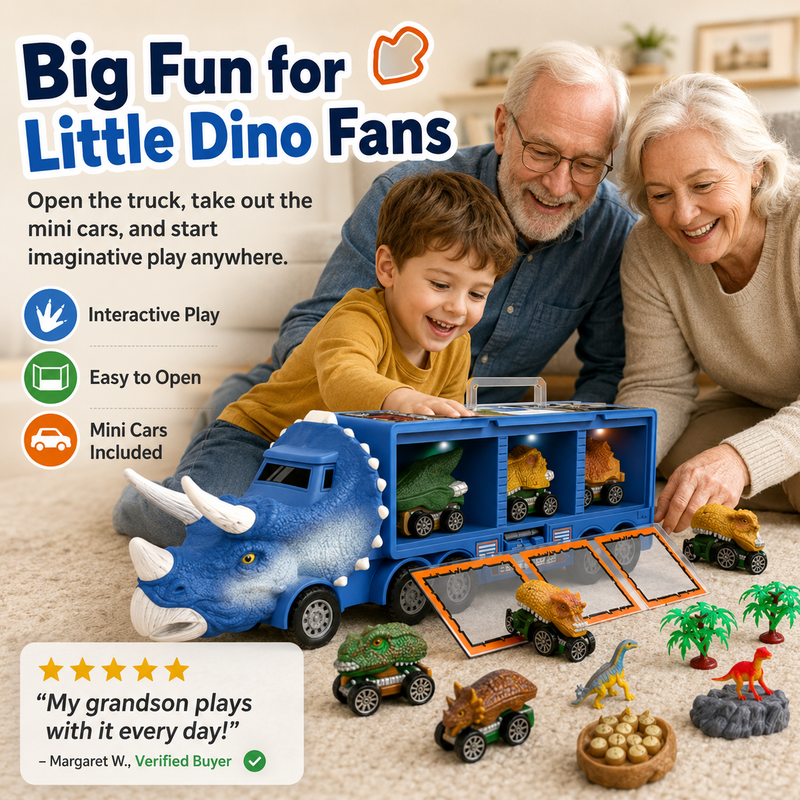 🦖Camion interattivo di dinosauri – Divertente giocattolo per bambini ✨