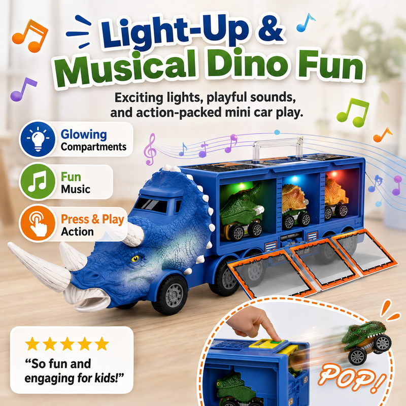 🦖Camion interattivo di dinosauri – Divertente giocattolo per bambini ✨