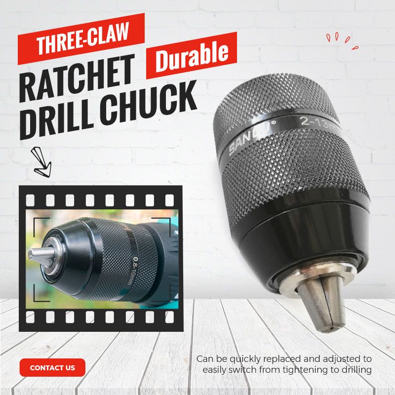 🥳2026 BESTSELLER🔧 Mandrino per trapano a cricchetto a tre griffe. Blocco stabile, montaggio rapido, adatto a diverse punte. Robusto e durevole, perfetto per lavori di riparazione e bricolage domestico.