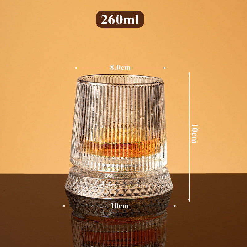 🥃 Bicchiere da whisky rotante a 360° – Base girevole fluida, vetro cristallino, fondo pesante per degustazioni equilibrate ✨