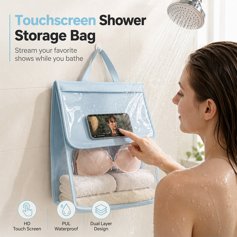 🥳NUOVO ARRIVO🔥50% DI SCONTO 🛁🧺 Borsa portaoggetti impermeabile per doccia｜Materiale impermeabile, multi‑scomparti, comoda tracolla, leggera, ideale per doccia, viaggio e piscina✨