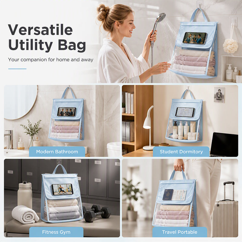🥳NUOVO ARRIVO🔥50% DI SCONTO 🛁🧺 Borsa portaoggetti impermeabile per doccia｜Materiale impermeabile, multi‑scomparti, comoda tracolla, leggera, ideale per doccia, viaggio e piscina✨