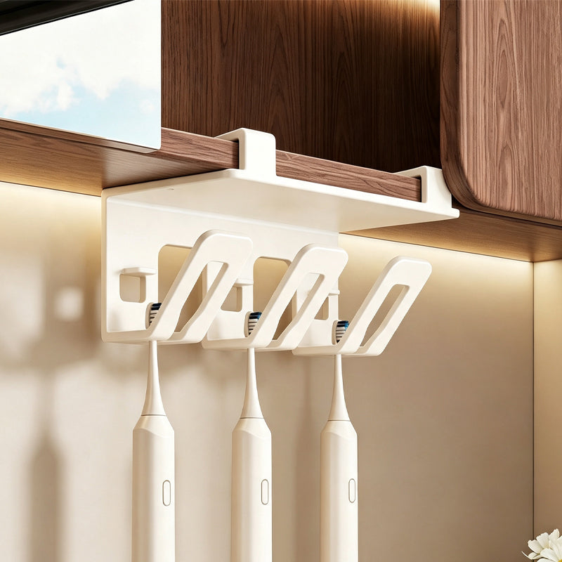 Under Cabinet Toothbrush and Cup Storage Rack