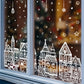 ❄️🏠 Set di adesivi statici per finestre con villaggio natalizio, decorazione invernale da 78 pezzi