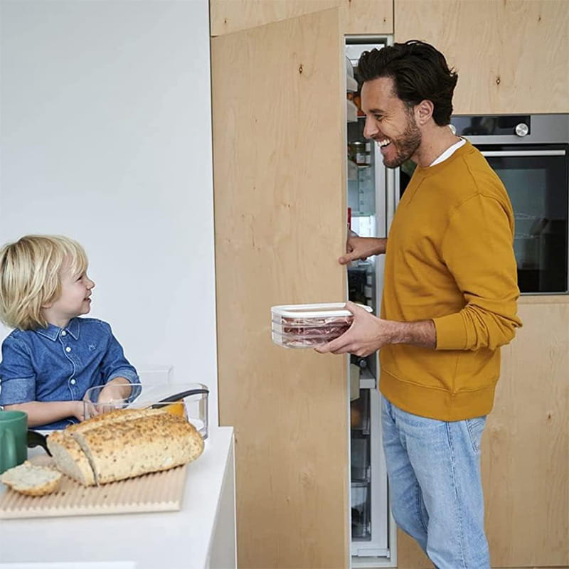 🍱 50% DI SCONTO! 👀 Contenitore per Frigorifero Trasparente con Coperchio – Visibilità Totale, Design Impilabile e 3 Dimensioni – Organizza il Tuo Frigorifero Senza Sforzo ✨