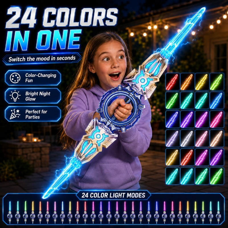 🥳2026 NUOVO ARRIVO🥳💞50K+ VENDUTI!🔥50% DI SCONTO! ⚔️🎃 Spada Luminosa a Doppia Lama Ricaricabile — Idea Regalo Perfetta per Halloween, Effetti Luce Colorati, Divertimento per Bambini ✨