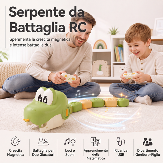 🔥2026 BEST‑SELLER｜50K+ VENDUTI🔥50% DI SCONTO 🐍🎮 Serpente da battaglia RC｜Giocattolo telecomandato con coda ad innesto magnetico allungabile, gioco fisico senza schermo, divertimento per tutta la famiglia✨
