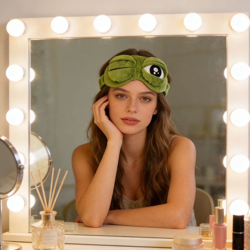 🔥Maschera per occhi 3D a forma di rana — Ultra morbida, perfetta per dormire e viaggiare 🐸😴