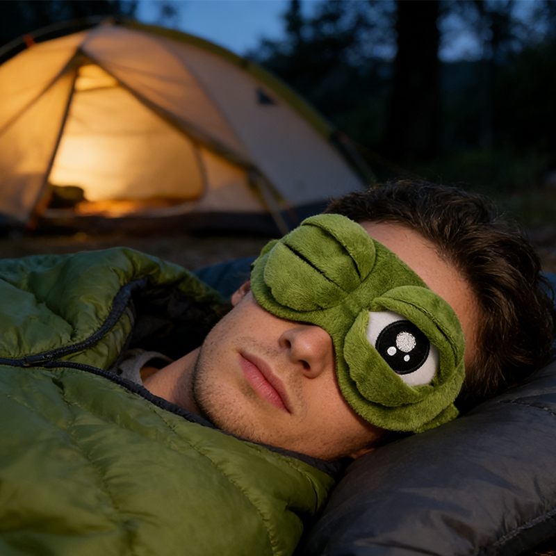 🔥Maschera per occhi 3D a forma di rana — Ultra morbida, perfetta per dormire e viaggiare 🐸😴