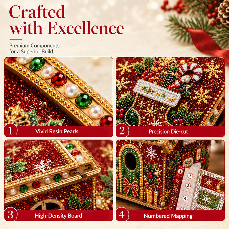 🎄 Essenziali per le feste - PRENDI 3 PAGHI 2✨ Kit creativo natalizio 3D con perline – Crea le tue decorazioni festive