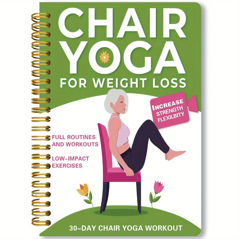 🧘 Kjøp 2, få 1 gratis – spiralbundet notatbok egnet for stol-yoga og trening | Perfekt for avslappende øvelser hjemme