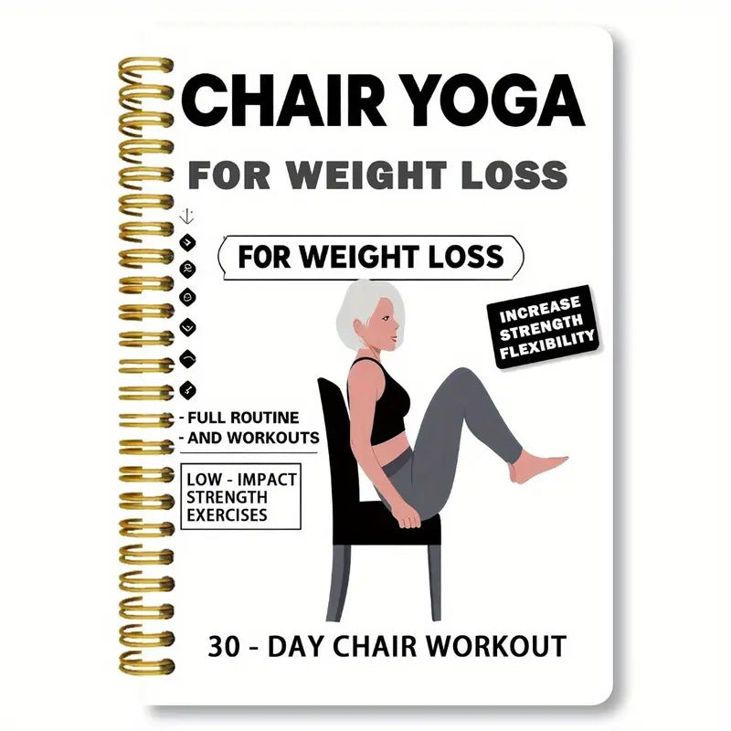 🧘 Kjøp 2, få 1 gratis – spiralbundet notatbok egnet for stol-yoga og trening | Perfekt for avslappende øvelser hjemme
