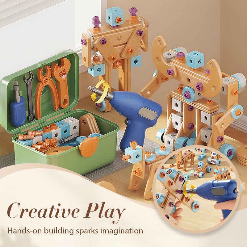 🔧 50% DI SCONTO ORA! Kit di strumenti giocattolo educativo fai da te per bambini, set di costruzioni e ingegneria con trapano giocattolo, gioco creativo STEM per bambini e bambine