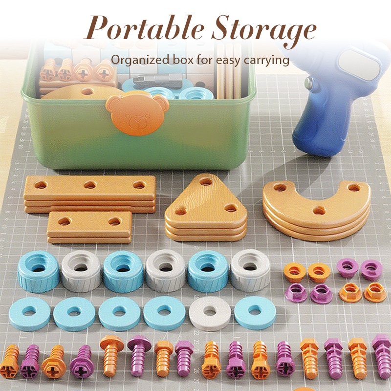 🔧 50% DI SCONTO ORA! Kit di strumenti giocattolo educativo fai da te per bambini, set di costruzioni e ingegneria con trapano giocattolo, gioco creativo STEM per bambini e bambine