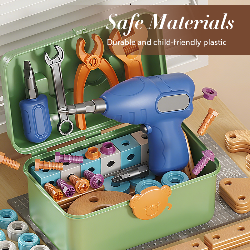 🔧 50% DI SCONTO ORA! Kit di strumenti giocattolo educativo fai da te per bambini, set di costruzioni e ingegneria con trapano giocattolo, gioco creativo STEM per bambini e bambine