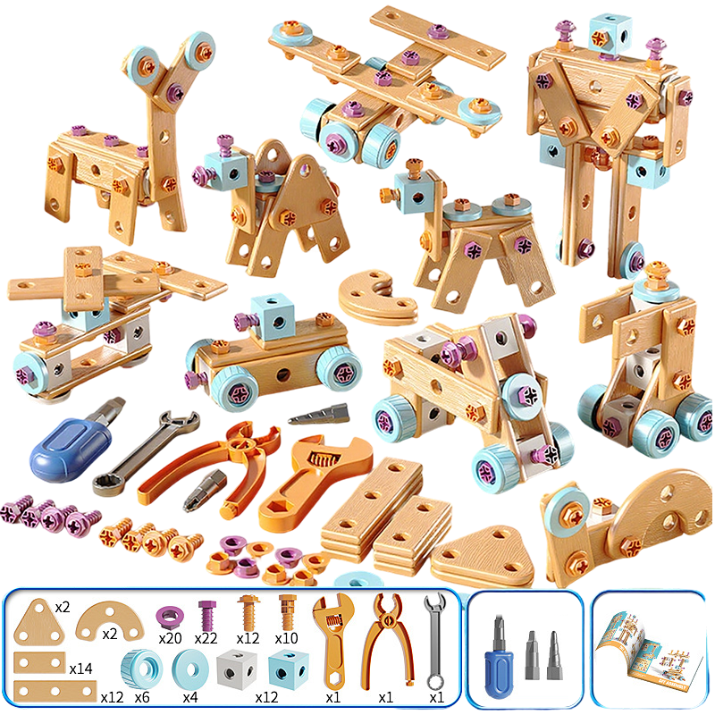 🔧 50% DI SCONTO ORA! Kit di strumenti giocattolo educativo fai da te per bambini, set di costruzioni e ingegneria con trapano giocattolo, gioco creativo STEM per bambini e bambine