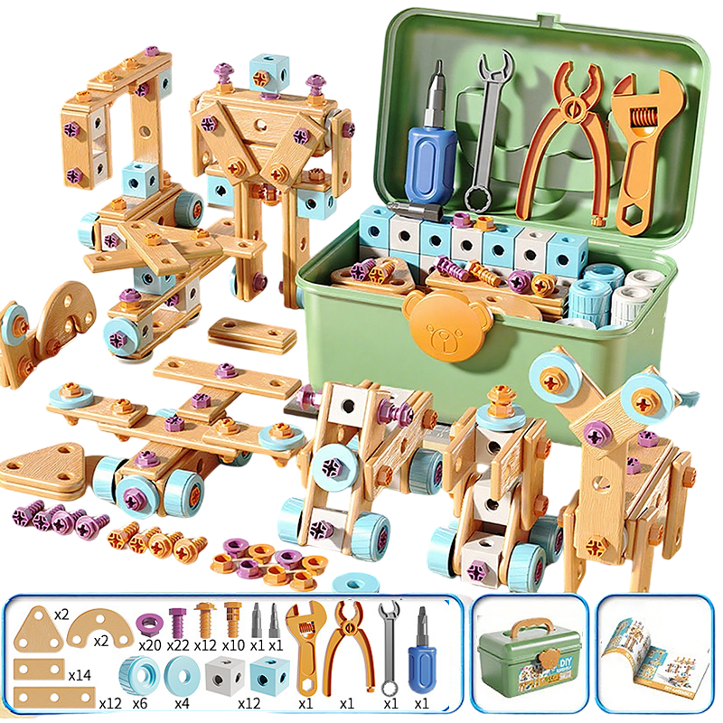 🔧 50% DI SCONTO ORA! Kit di strumenti giocattolo educativo fai da te per bambini, set di costruzioni e ingegneria con trapano giocattolo, gioco creativo STEM per bambini e bambine